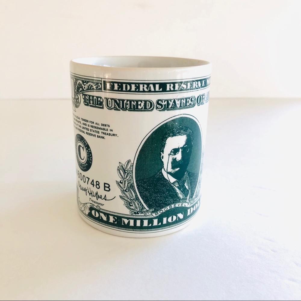 ONE MILLION DOLLARS $1,000,000.00 coffee cup